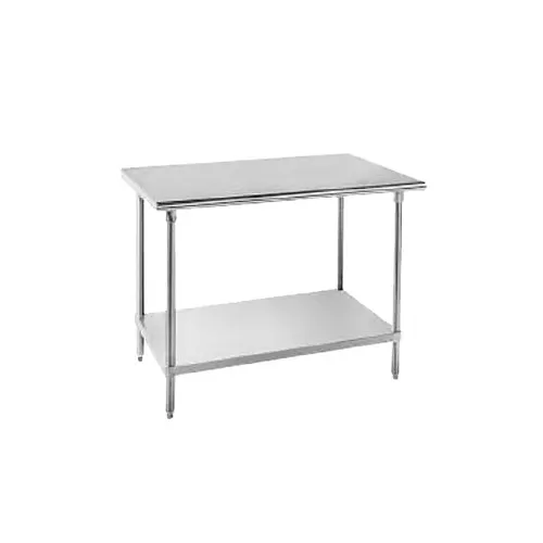 Advance Tabco MG-362 24" Open Base Work Table, Galvanized Base / Flat Top (Without Backsplash)