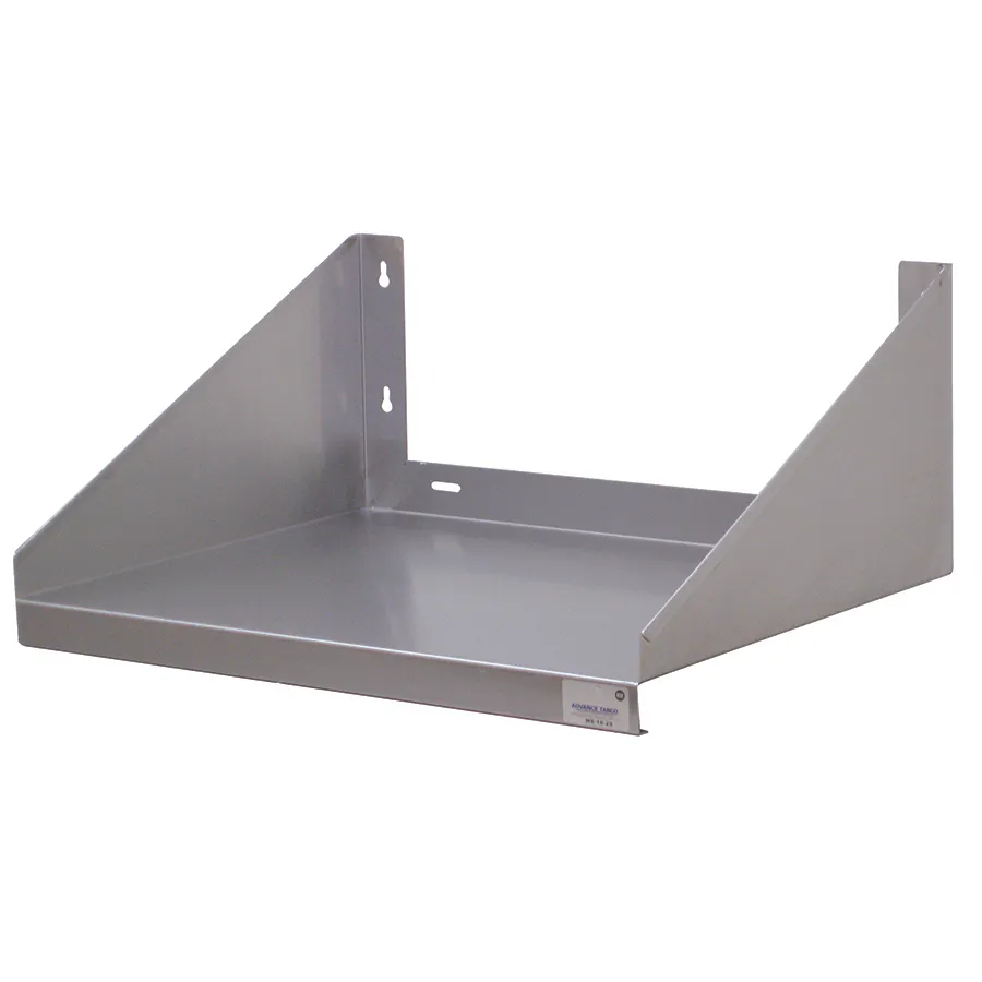 Advance Tabco MS-24-24 24" x 24" Stainless Steel Wall-Mounted Microwave Shelf, 18 Gauge