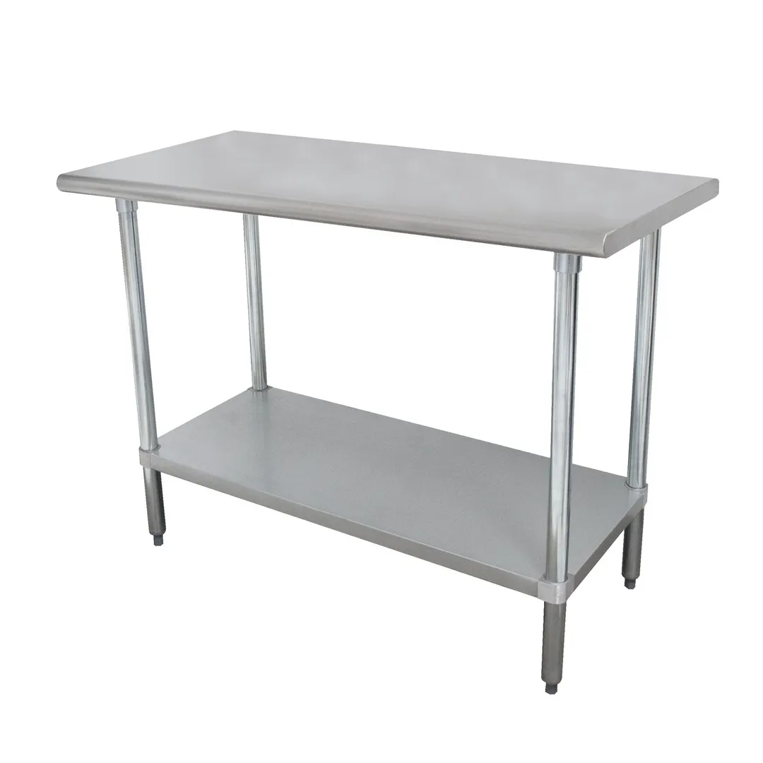 Advance Tabco MSLAG-240-X 30" Open Base Work Table with Undershelf, Without Backsplash / Flyer