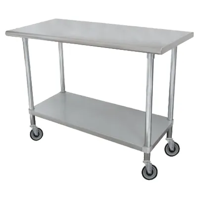 Advance Tabco MSLAG-304C-X 48" Open Base Work Table with Undershelf, Without Backsplash / Flyer