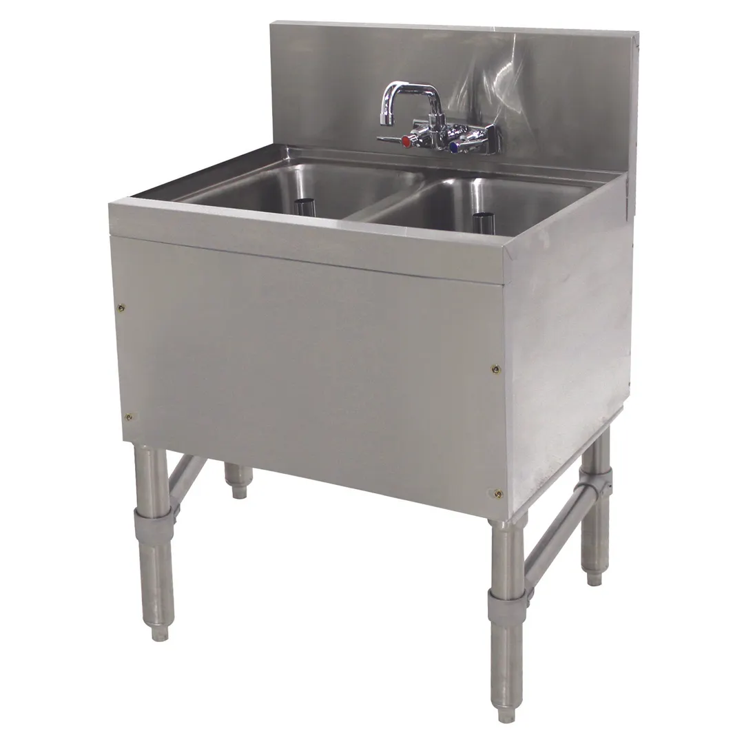 Advance Tabco PRB-19-22C 24" Underbar Sink Units, 2 Compartment without Drainboard