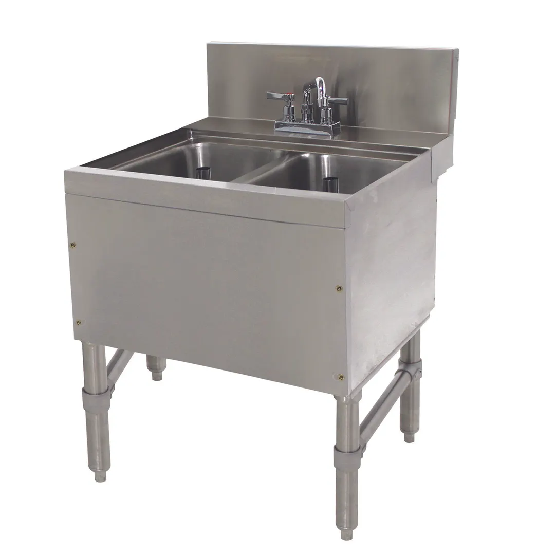 Advance Tabco PRB-24-22C 24" Underbar Sink Units, 2 Compartment without Drainboard