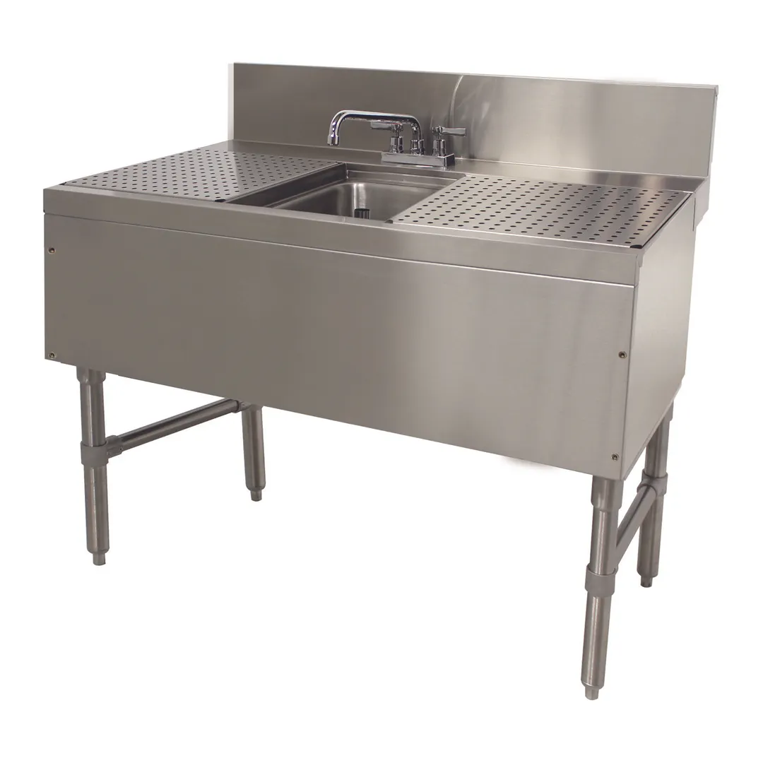 Advance Tabco PRB-24-31C 36" Underbar Sink Units, 1 Compartment with 2 Drainboards