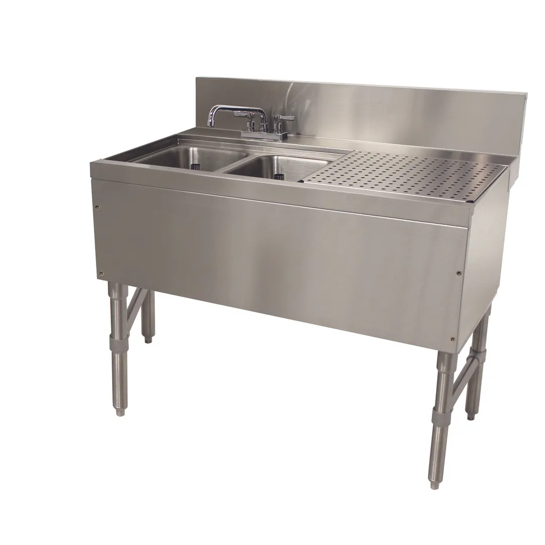 Advance Tabco PRB-24-32L 36" Underbar Sink Units, 2 Compartment with Right Drainboard
