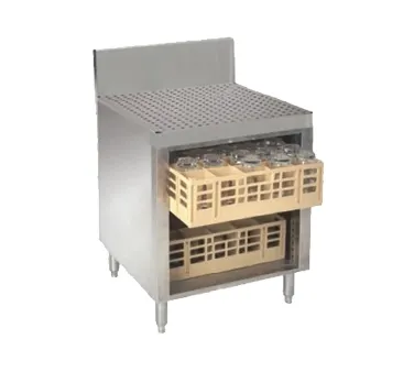 Advance Tabco PRCR-19-24 24" Underbar Glass Rack Storage Unit w/ 3 Racks, Drainboard Top