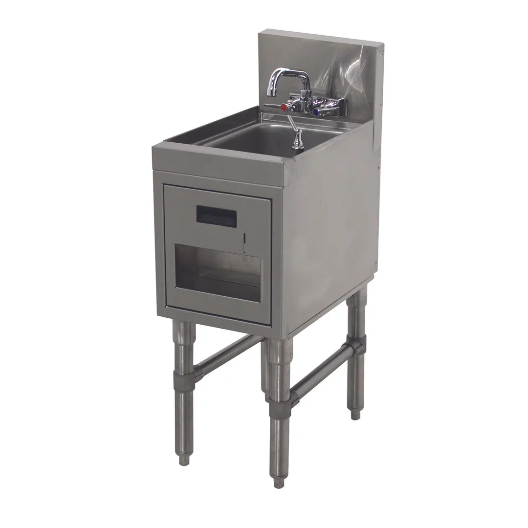 Advance Tabco PRHSST-19-12 12" Free Standing Underbar Hand Sink Unit w/ Soap & Towel Dispenser