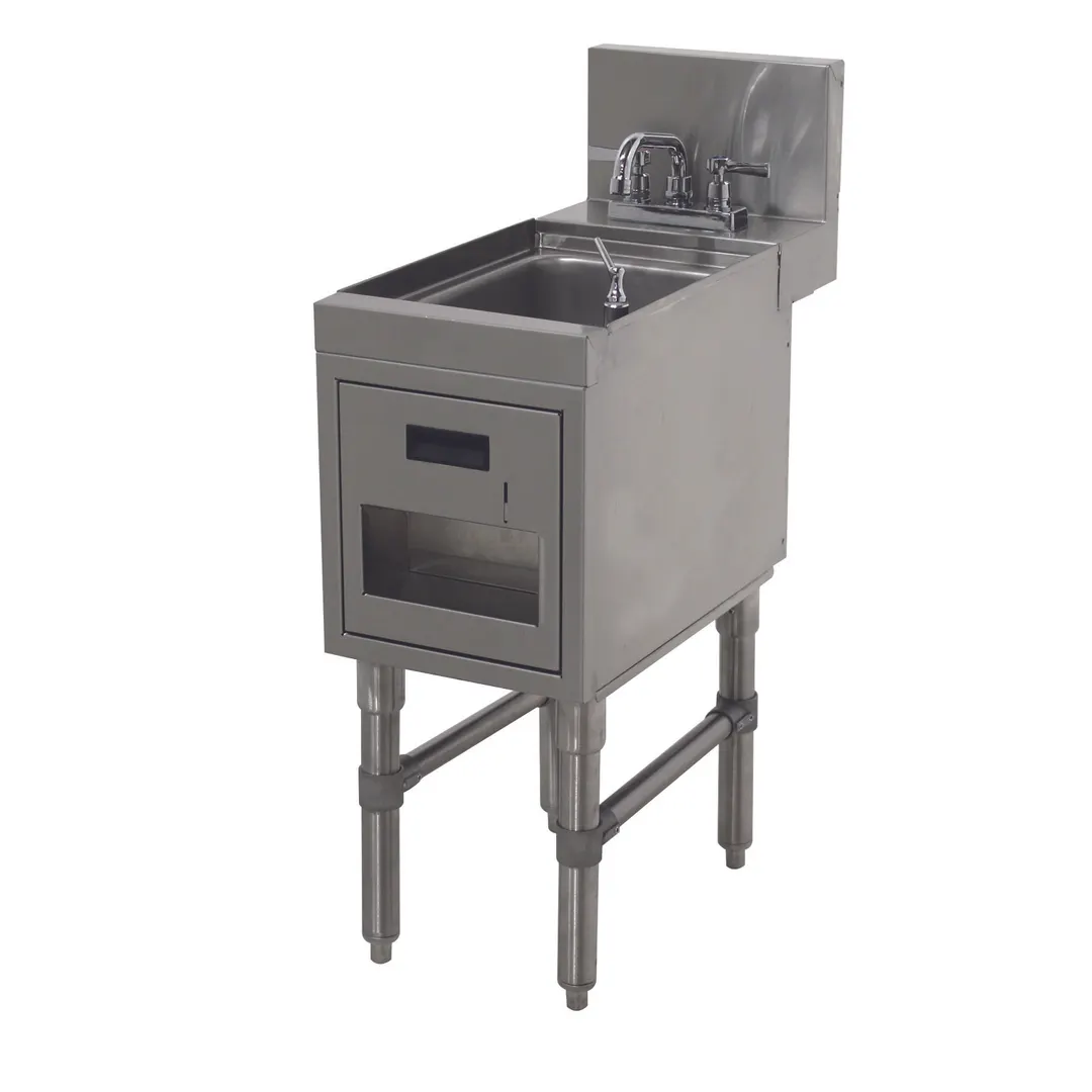 Advance Tabco PRHSST-24-12 12" Free Standing Underbar Hand Sink Unit w/ Soap & Towel Dispenser