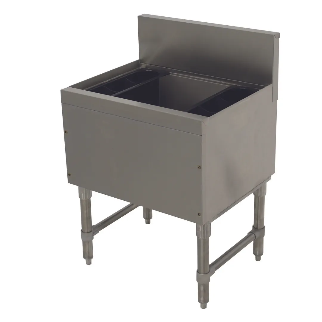 Advance Tabco PRI-19-24-XD 24" Stainless Steel Underbar Ice Bin / Cocktail Unit, 80 lbs Capacity