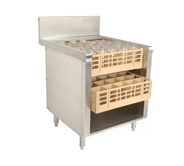 Advance Tabco PROR-24-24 24" Underbar Glass Rack Storage Unit w/ 3 Adjustable Racks, Open Top