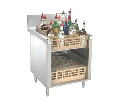 Advance Tabco PRSR-24-24 24" Underbar Glass Rack Storage Unit w/ 3 Adjustable Racks, Open Top