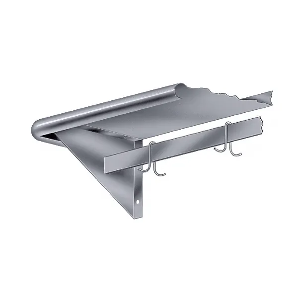 Advance Tabco PS-12-60-EC-X Stainless Steel Wall Mounted Shelf with Pot Rack - 60" x 12"