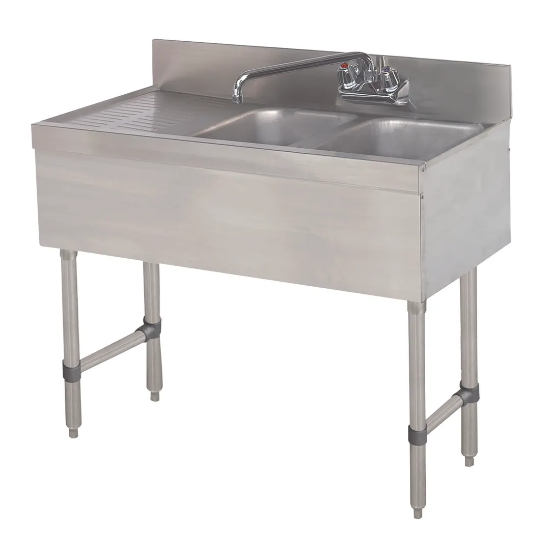 Advance Tabco SLB-32R-X 36" Underbar Sink Units, 2 Compartment with Left Drainboard - Flyer