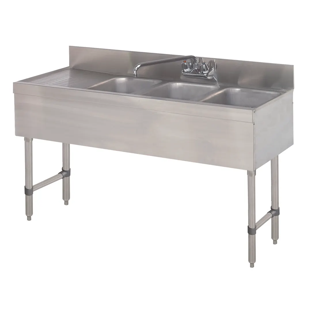 Advance Tabco SLB-43R-X 48" Underbar Sink Units, 3 Compartment with Left Drainboard - Flyer