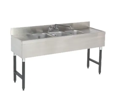Advance Tabco SLB-53C-X 60" Underbar Sink Units, 3 Compartment with 2 Drainboards - Flyer