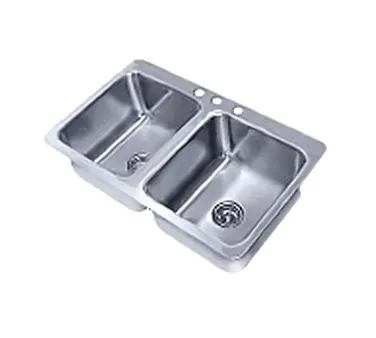 Advance Tabco SS-2-4521-12 Smart Series™ Drop-In Sink, 2-Compartment