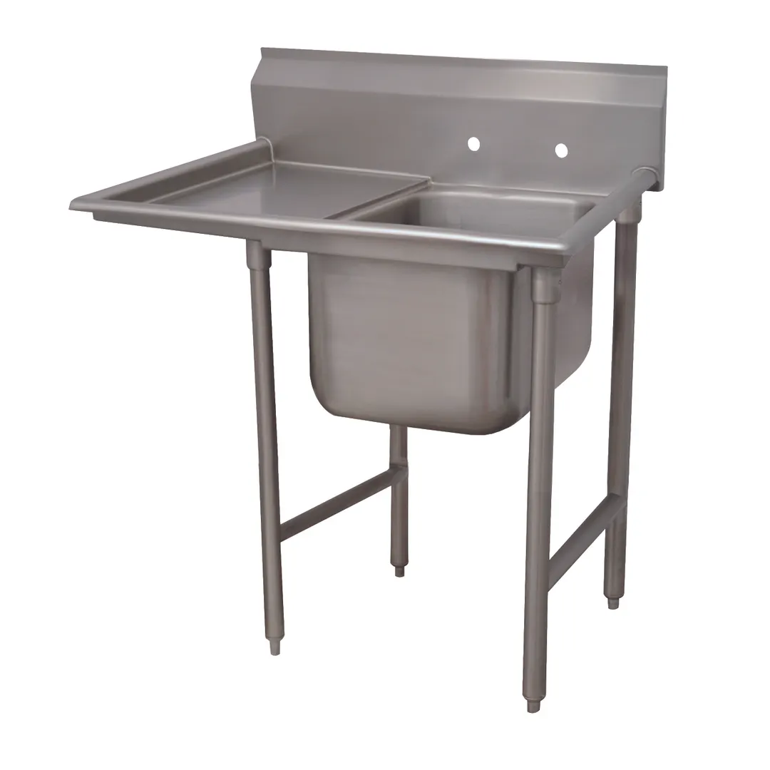 Advance Tabco T9-1-24-18L-X 40" One Compartment Sink, 16"W x 20"L Bowl With Left-Hand Drainboards