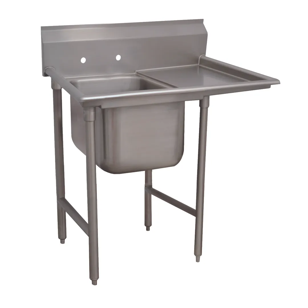 Advance Tabco T9-1-24-18R-X 40" One Compartment Sink, 16"W x 20"L Bowl With Right-Hand Drainboards