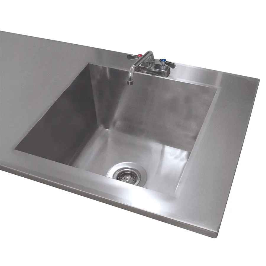 Advance Tabco TA-11E Sink Welded Into Table Top, 24"W X 24"D X 14" Deep Bowl