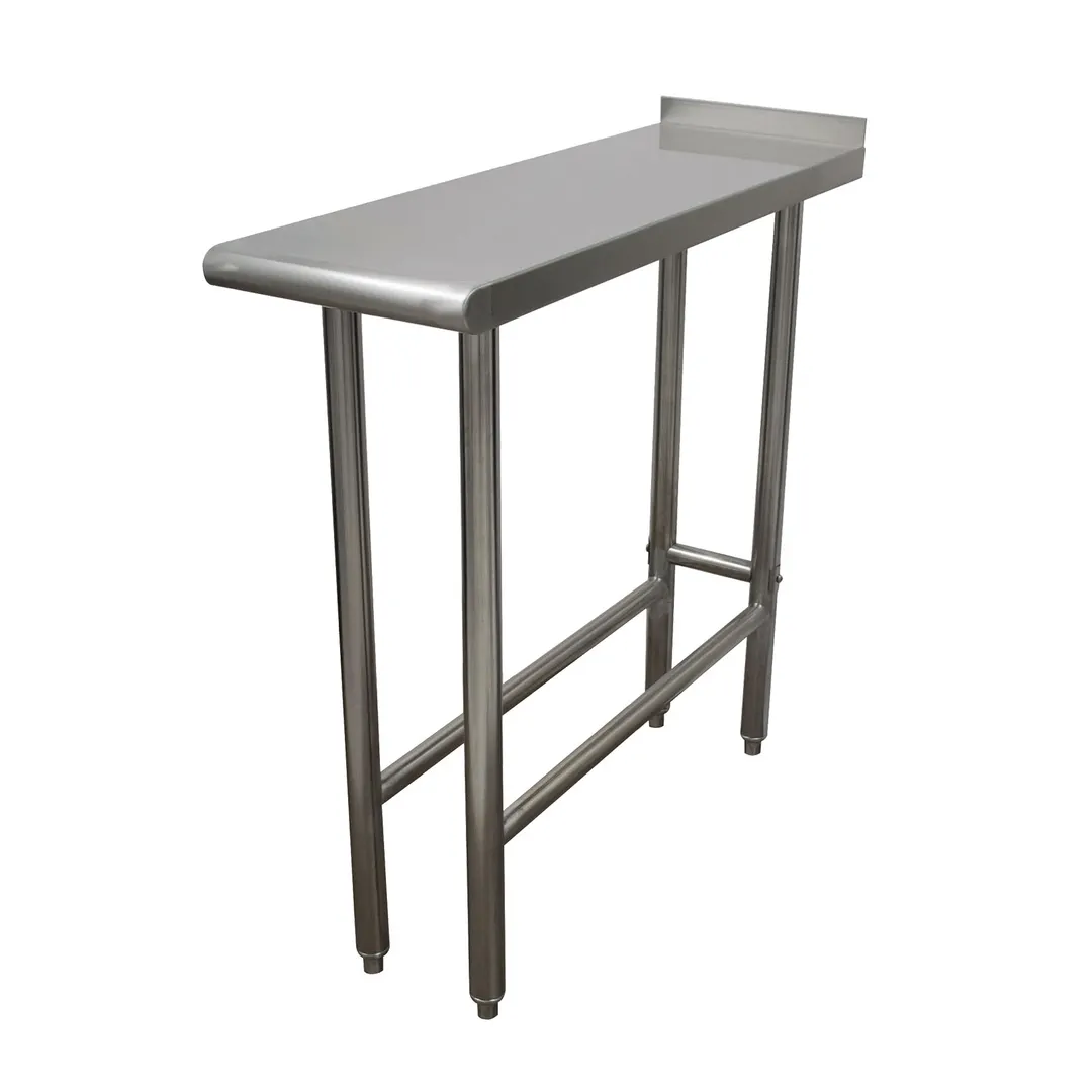 Advance Tabco TFMS-123 12" Open Base Work Table with Side & Rear Crossrails / Upturn