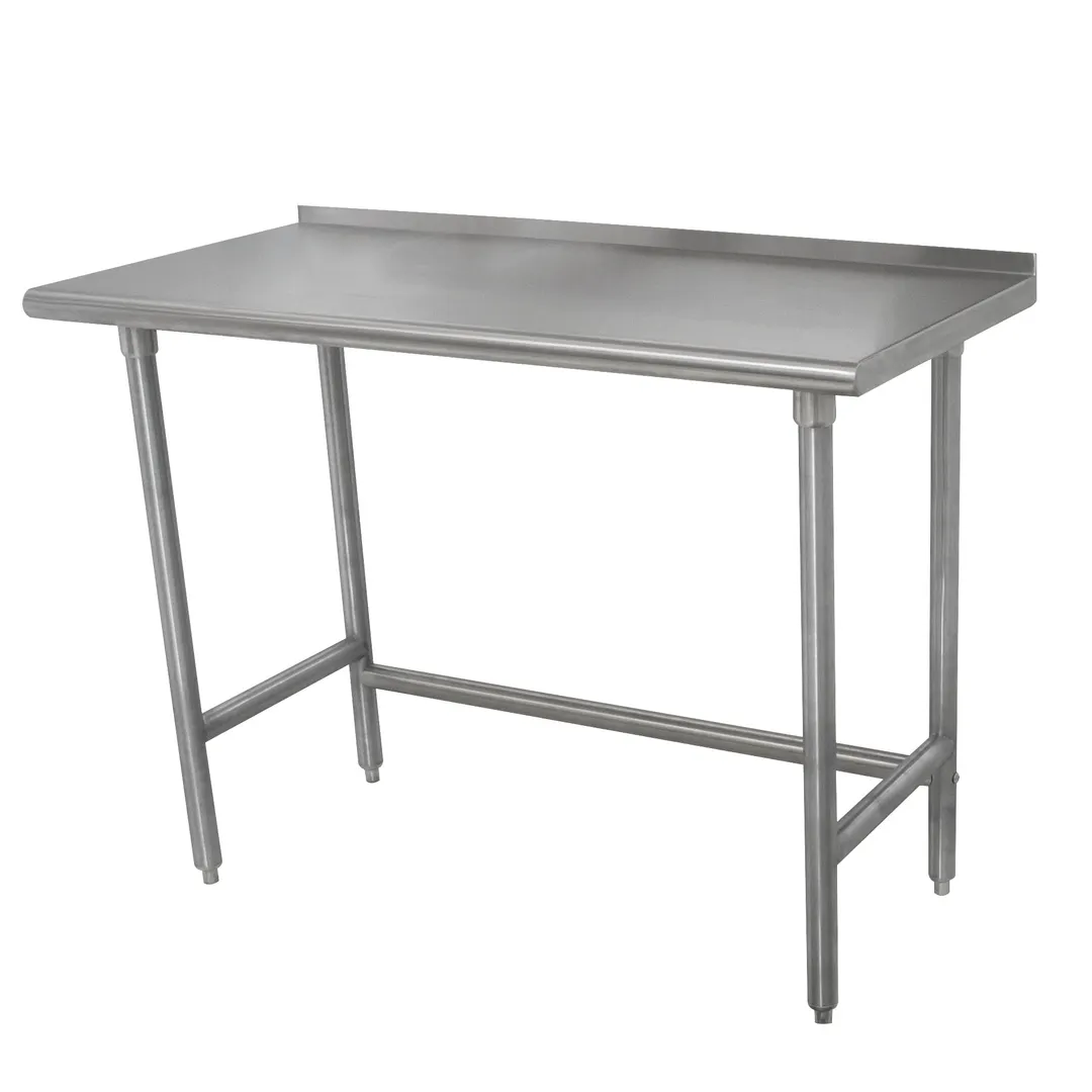 Advance Tabco TFMSLAG-365-X 60" Open Base Work Table with Side & Rear Crossrails, Upturn / Flyer
