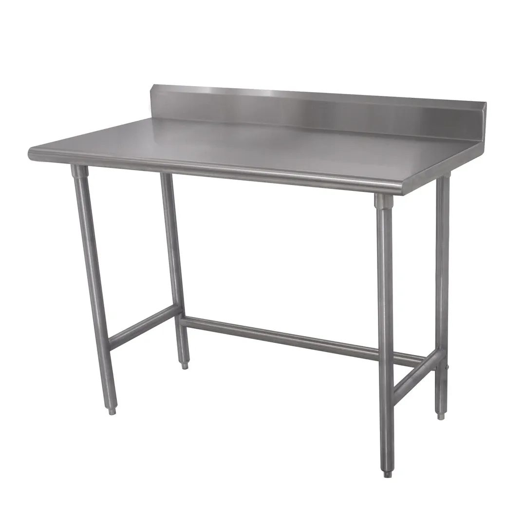 Advance Tabco TKSLAG-303-X 36" Open Base Work Table with Side & Rear Crossrails, Backsplash / Flyer