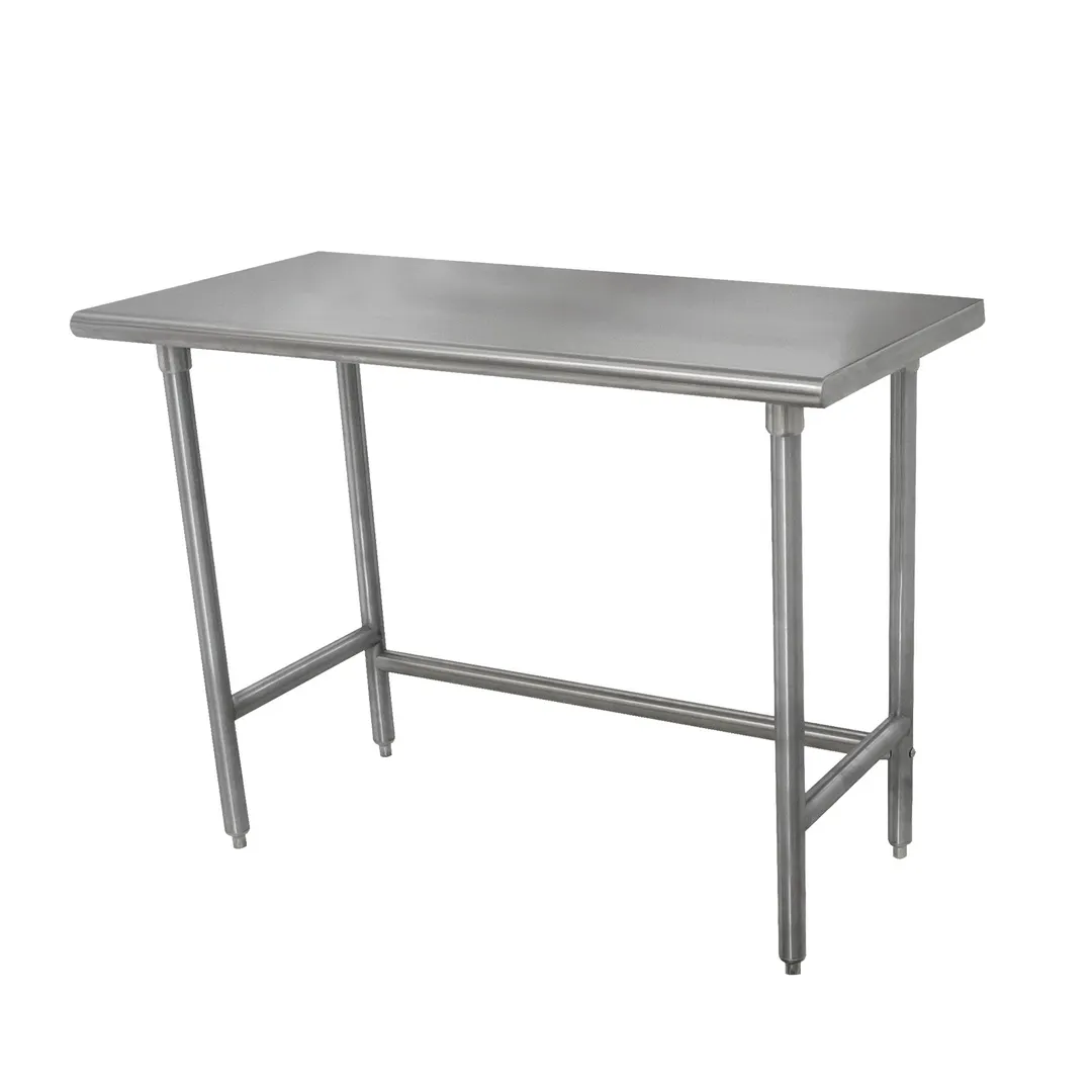 Advance Tabco TMSLAG-244-X 48" Open Base Work Table with Side & Rear Crossrails, Flat Top / Flyer