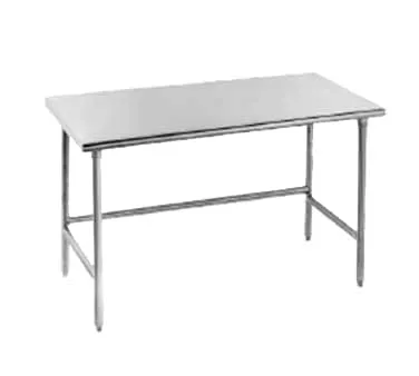 Advance Tabco TSAG-240 30" Open Base Work Table w/ Side & Rear Crossrails, Flat Top / 16 Gauge Top