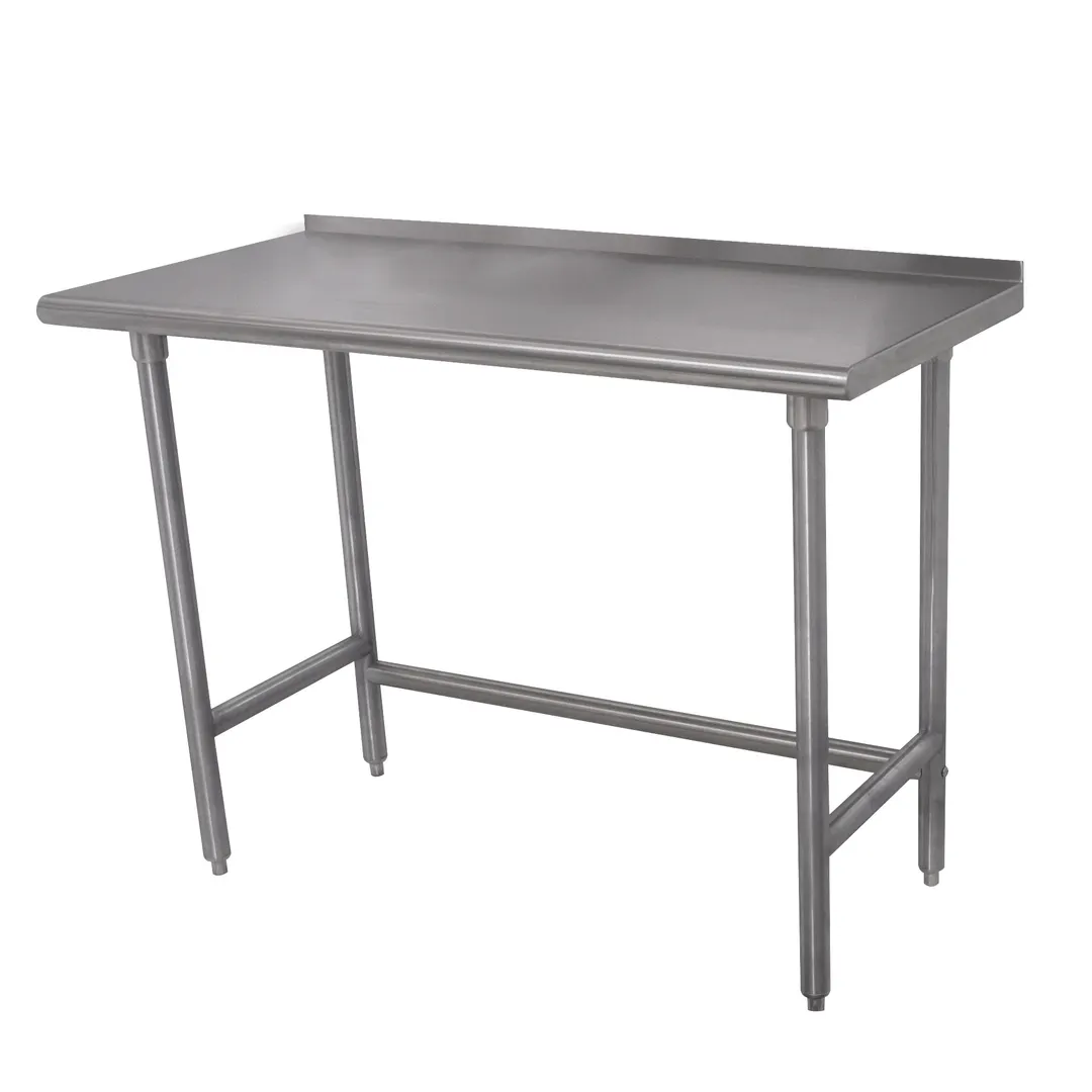 Advance Tabco TSFLAG-300-X 30" Open Base Work Table with Side & Rear Crossrails, Backsplash / Flyer