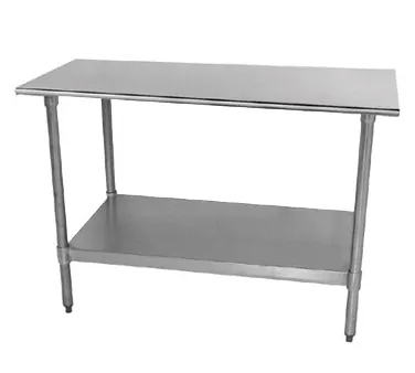 Advance Tabco TTS-244-X 48" Open Base Work Table with Undershelf, Flat Top / 18 Gauge Top - Flyer