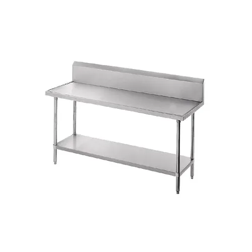 Advance Tabco VKG-362 24" Open Base Work Table, Galvanized Base / 10" Backsplash