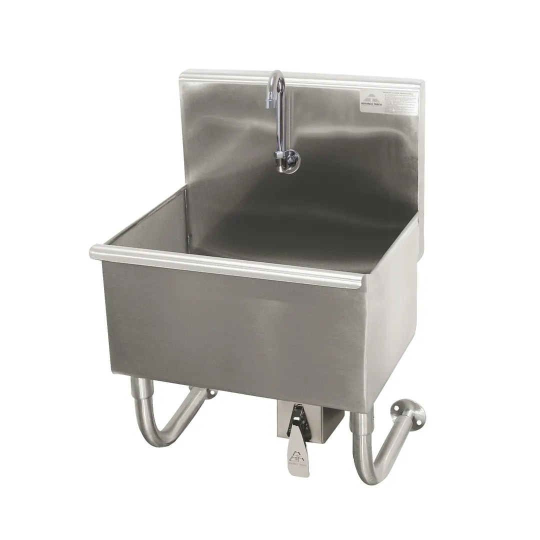 Advance Tabco WSS-14-21KV 18" Freestanding Hand Sink without Faucet-Single Knee Valve/16 gauge