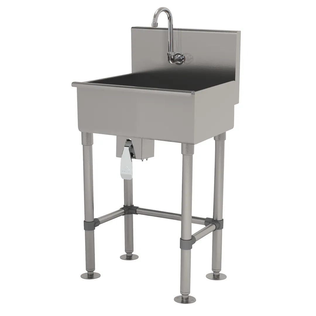 Advance Tabco WSS-16-25KV-FM 22" Freestanding Hand Sink w/Hands Free Faucet-Single Knee Valve/16 g