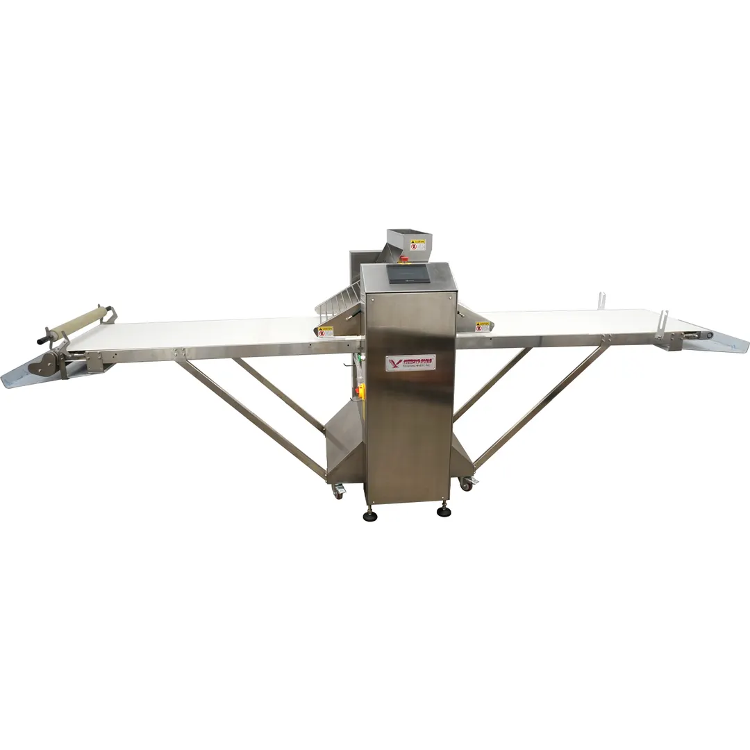 American Eagle AE-DS650ZD-SS Premıum Serıes Floor Model Fully Automatıc Reversible Dough Sheeter with Removable Tables, Dıgıtal Gauge 25.5" W X 144.5"L Conveyor Belts