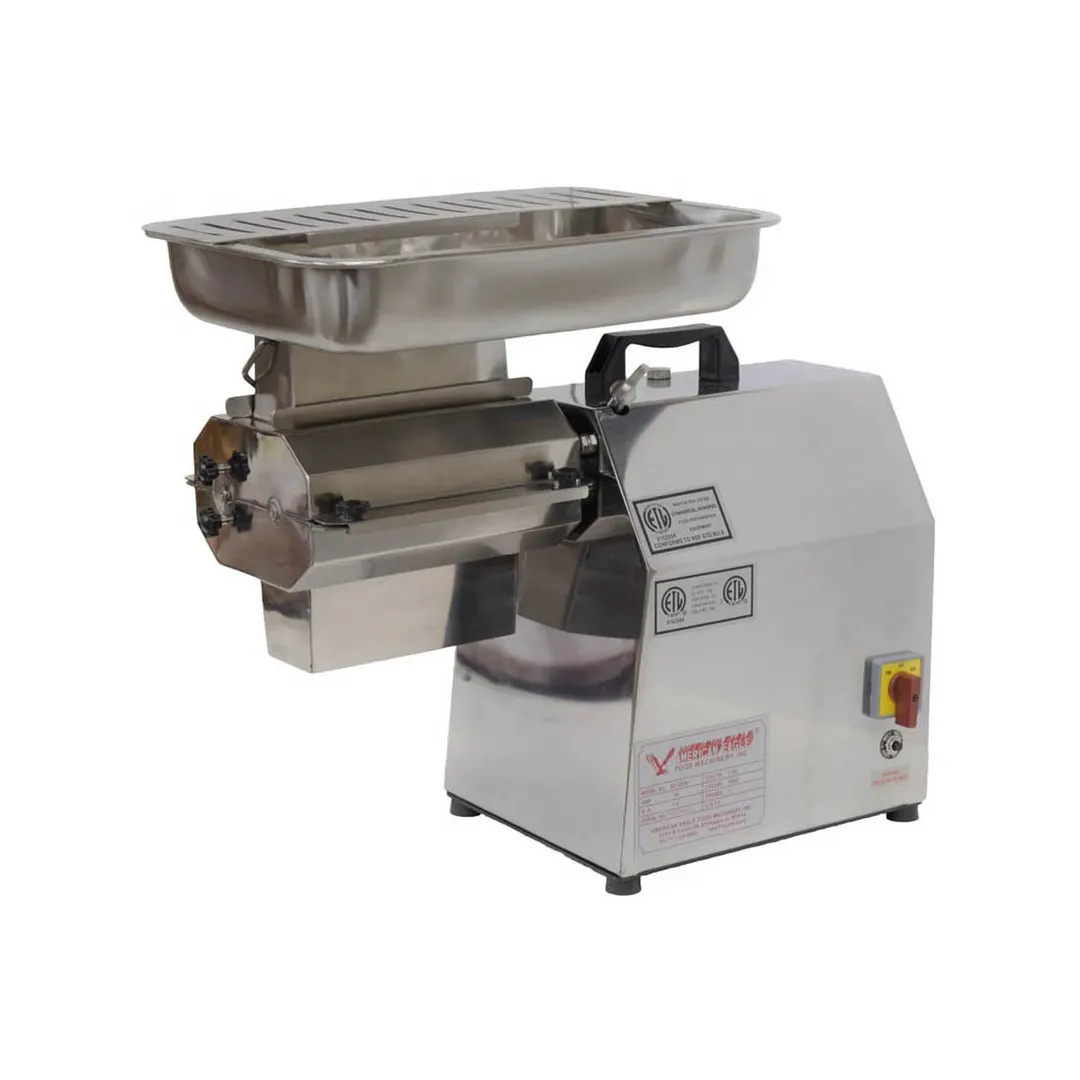 American Eagle AE-GMC22N-1 Countertop Electric Meat Cutter Kit, 1" Strips, 1-1/2 HP, Stainless Steel, 170 RPM, #12 Hub