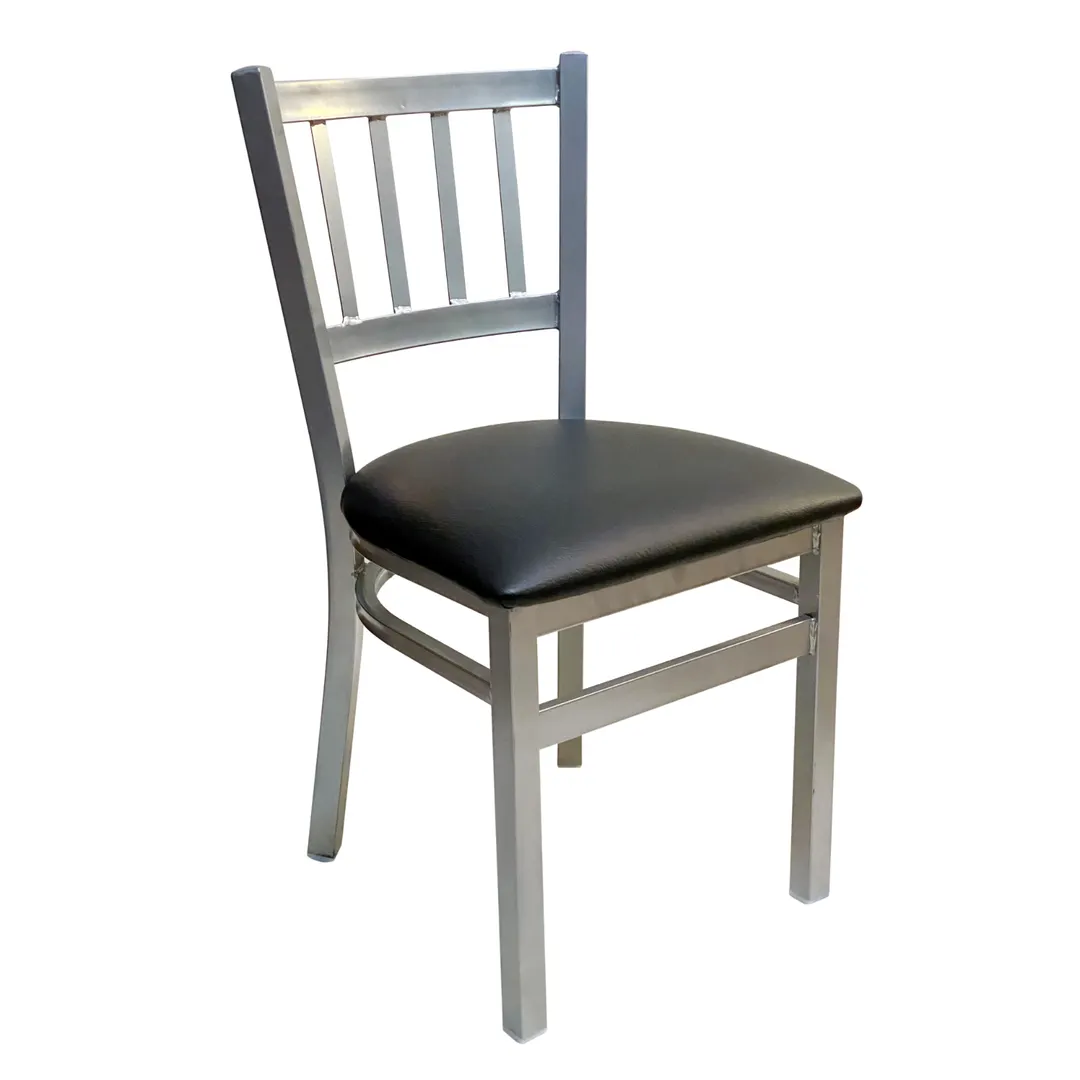 AAA Furniture Wholesale 309 BVS-SLV Indoor Side Chair with Slat Back and Upholstered Seat, Black