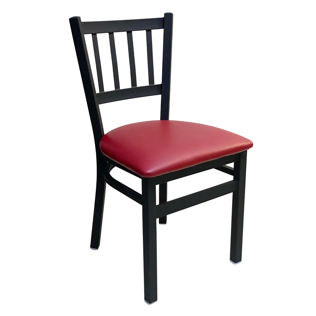 AAA Furniture Wholesale 309 GR4-BLK Indoor Side Chair with Slat Back and Upholstered Seat, Black