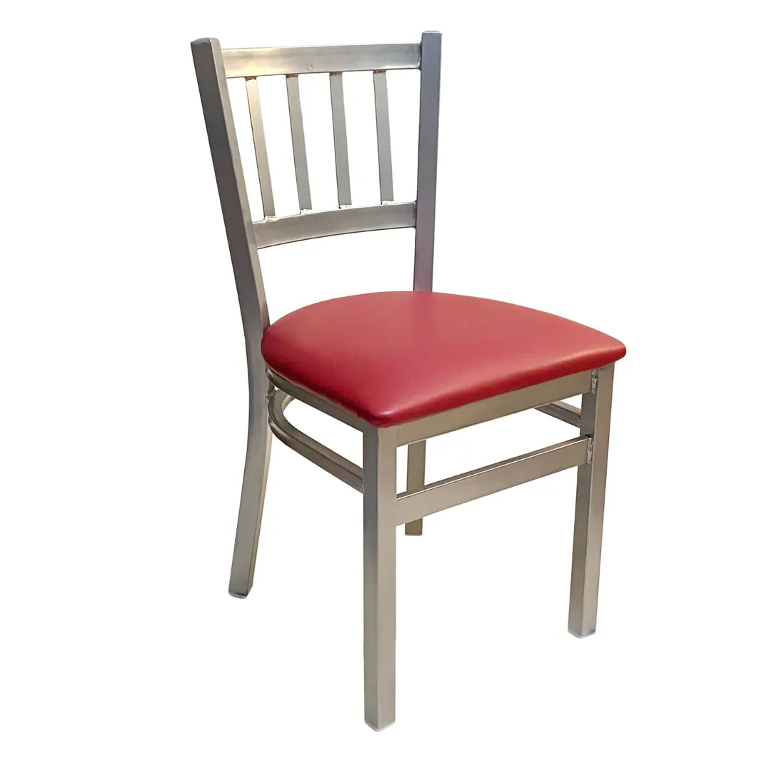 AAA Furniture Wholesale 309 GR4-SLV Indoor Side Chair with Slat Back and Upholstered Seat