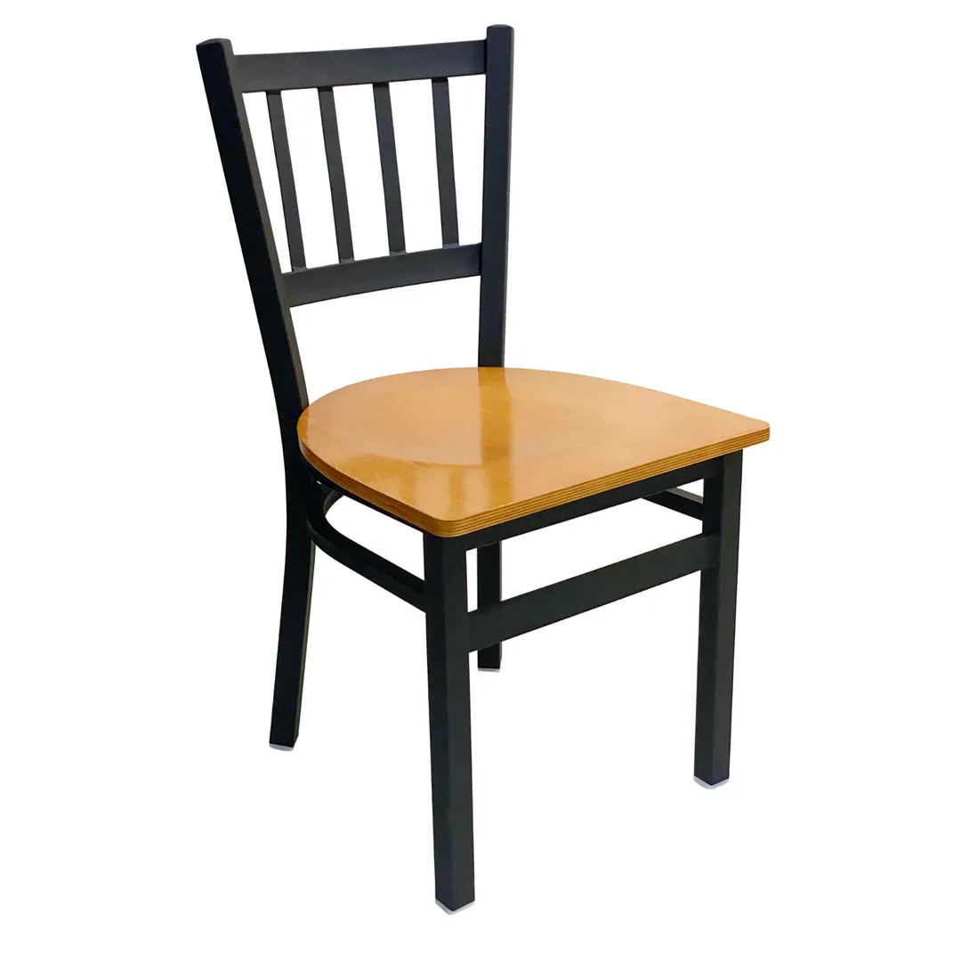 AAA Furniture Wholesale 309 WS-BLK Indoor Side Chair with Slat Back, Black