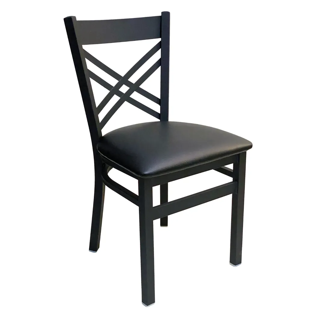 AAA Furniture Wholesale 310 BVS Indoor Side Chair with Upholstered Seat, Black