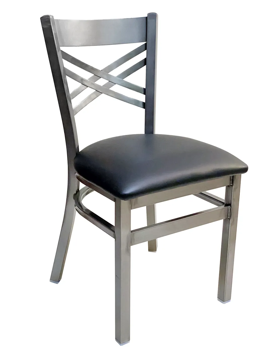 AAA Furniture Wholesale 310/CLEAR COAT BVS Indoor Side Chair with Upholstered Seat, Black