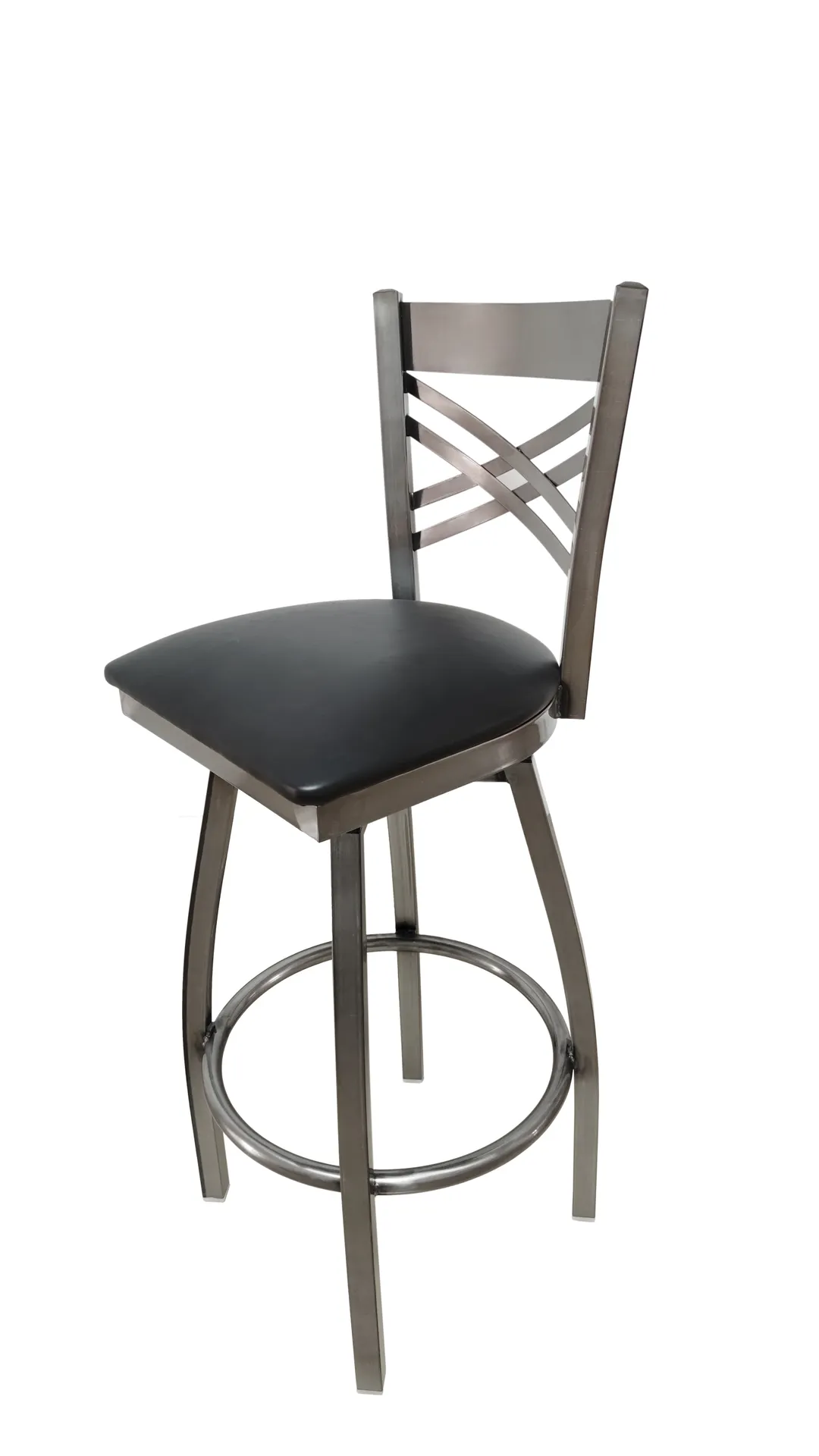 AAA Furniture Wholesale 310BS/CC - Swivel Bar Stool, Crisscross Metal Back, Upholster Seat, 5 Vinyl, Armless