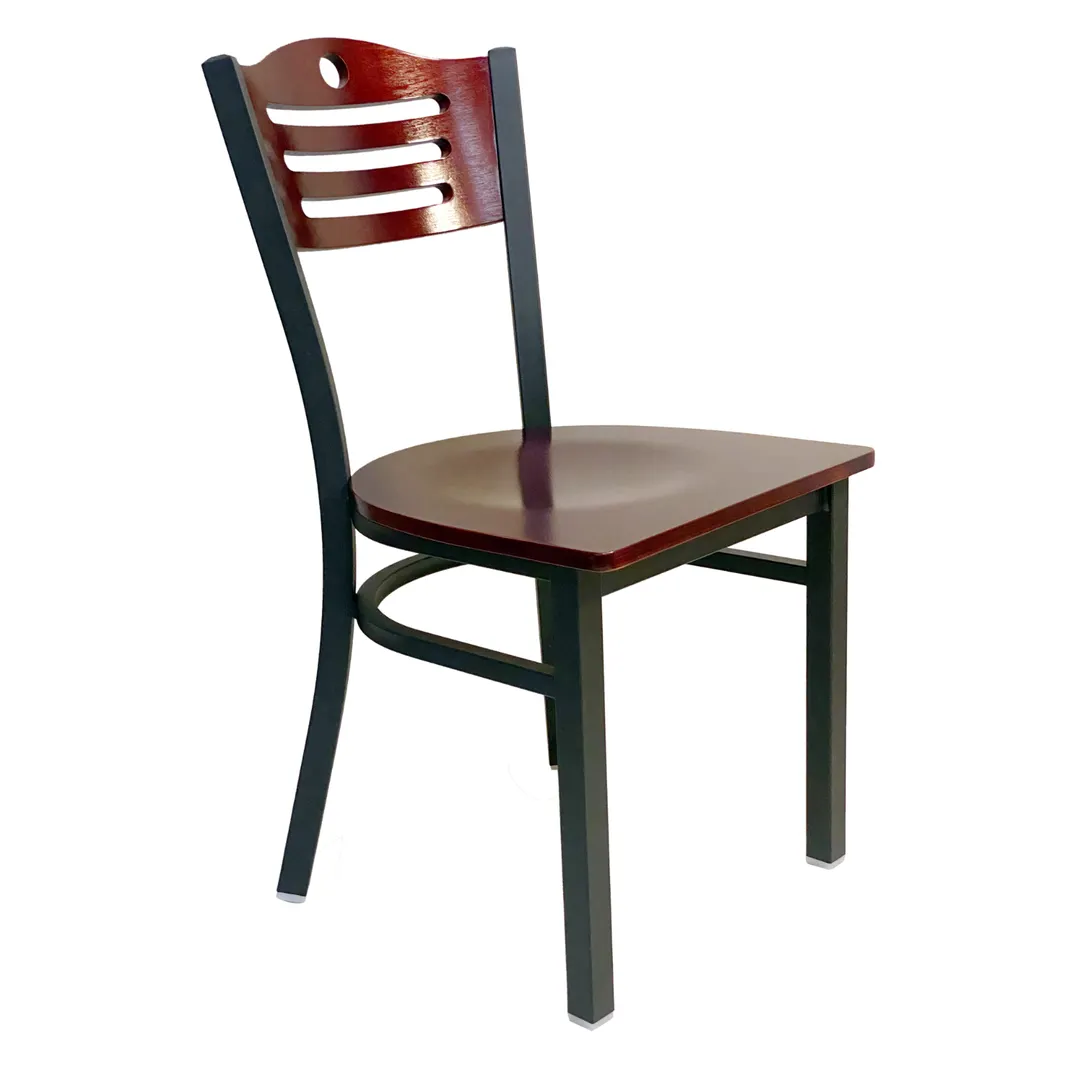 AAA Furniture Wholesale 315A WS Indoor Side Chair with Wood Back, Black