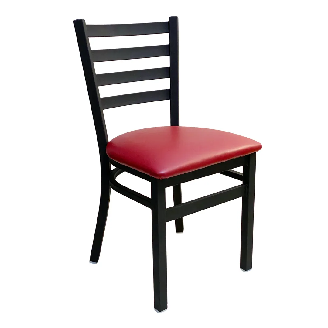 AAA Furniture Wholesale 316 GR4 Indoor Side Chair with Ladder Back and Upholstered Seat, Black