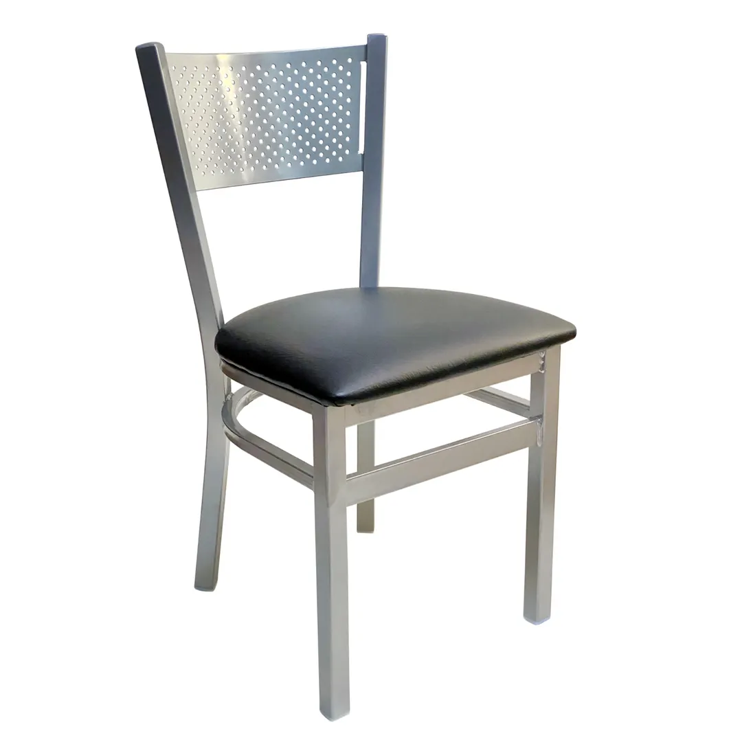AAA Furniture Wholesale 317 BVS-SLV Indoor Side Chair with Upholstered Seat, Black