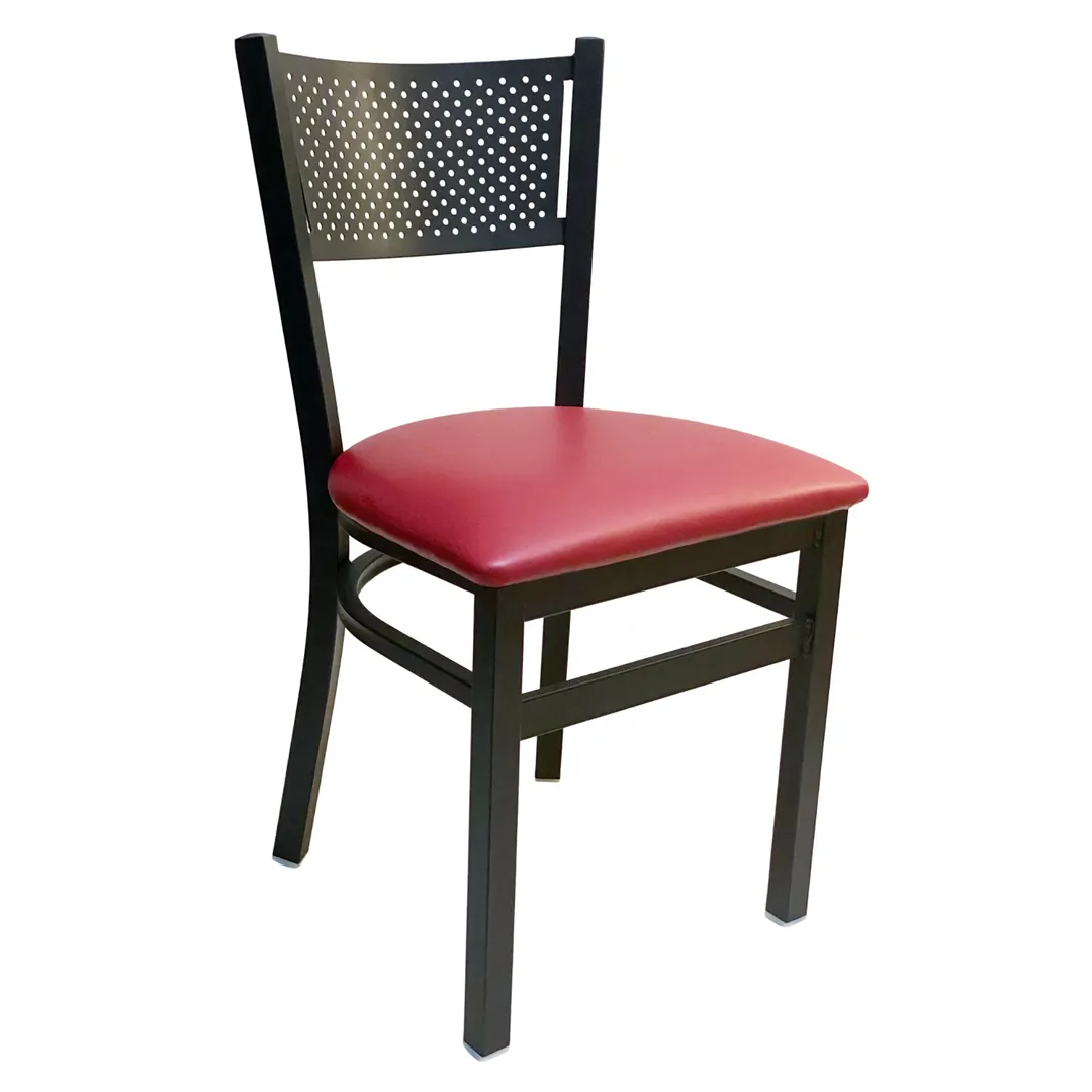 AAA Furniture Wholesale 317 GR4-BLK Indoor Side Chair with Upholstered Seat, Black