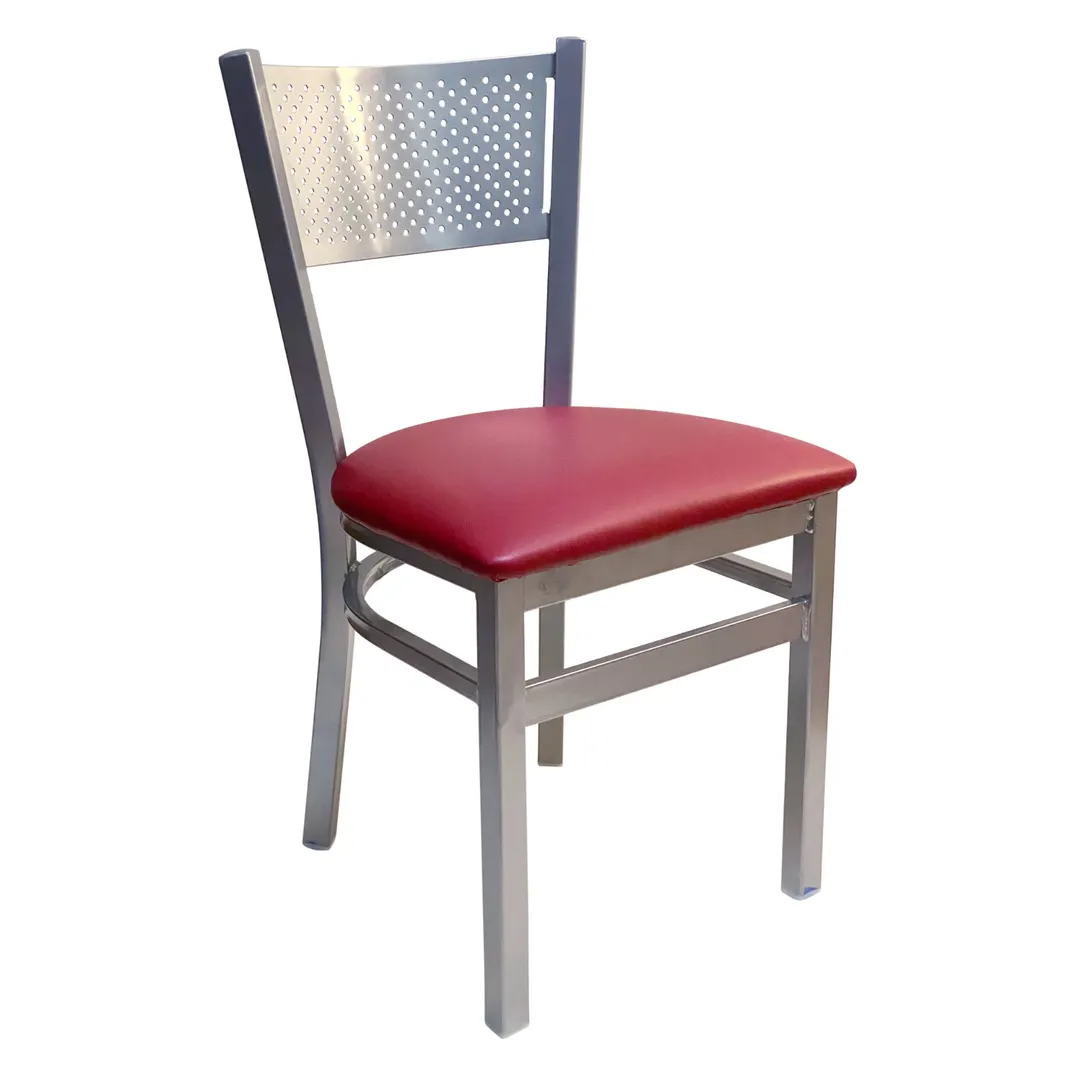 AAA Furniture Wholesale 317 GR4-SLV Indoor Side Chair with Upholstered Seat