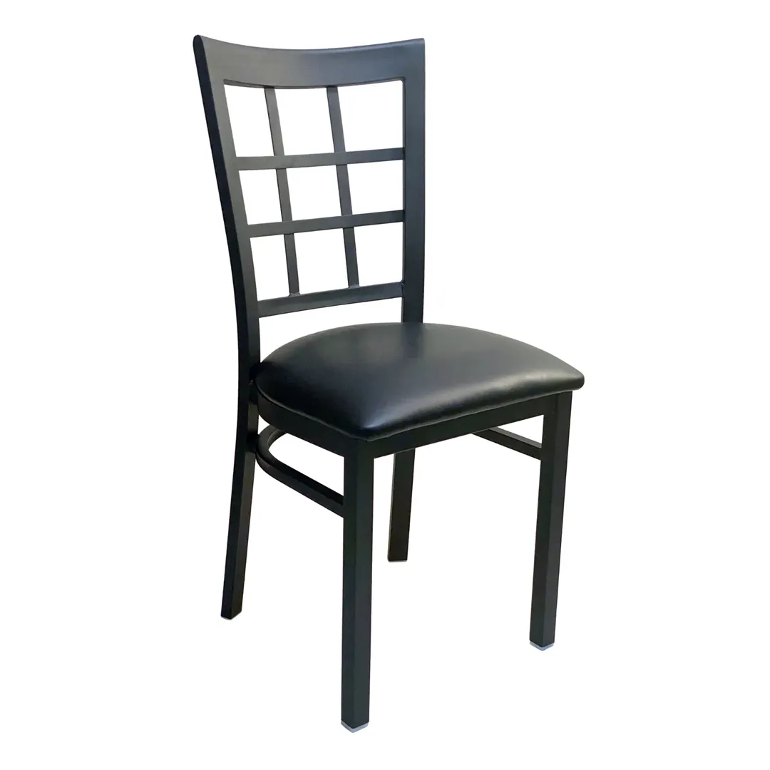 AAA Furniture Wholesale 328 BVS Indoor Side Chair with Upholstered Seat, Black