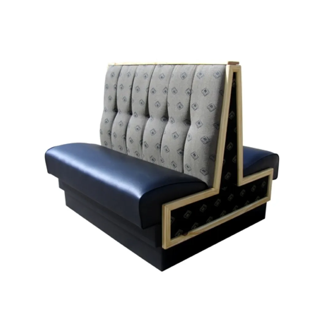 AAA Furniture Wholesale CCB42D-DUCE GR4 30" Double Duce Booth, Upholstered Curved Channel Back, Grade 4 Upholstery, Black Vinyl Base