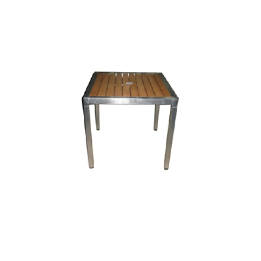 AAA Furniture Wholesale FB-TB3030 Square Outdoor Table, 30x30, Synthetic Teak Top, Aluminum Frame, 29H