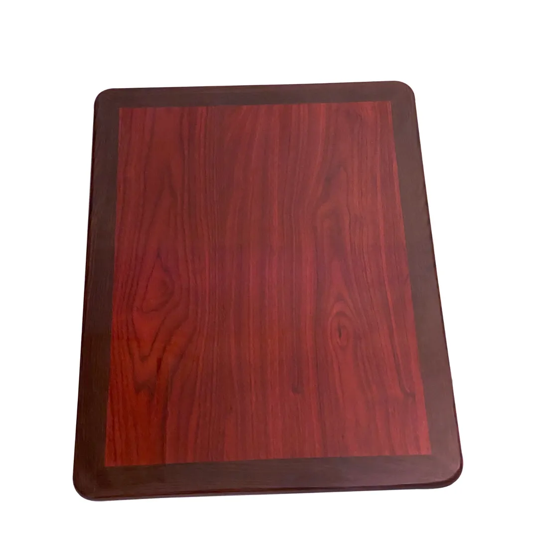 AAA Furniture Wholesale RMWT3042 Rectangle Resin Table Top, 30x42, Mahogany Finish Inlay, Walnut Edge